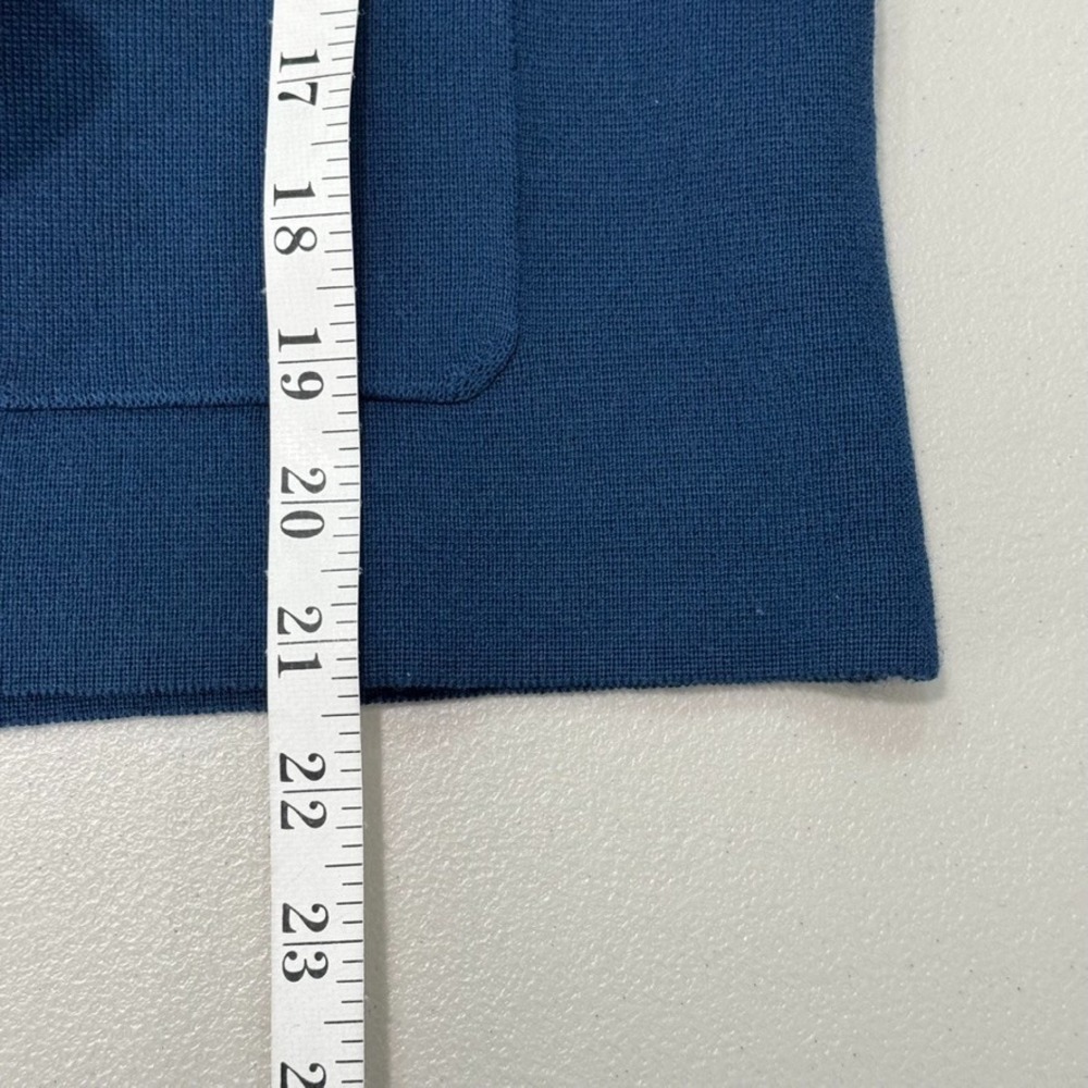 Uniqlo Washable Milano Ribbed Collared Jacket in Blue with Pockets Size M - Picture 10 of 11